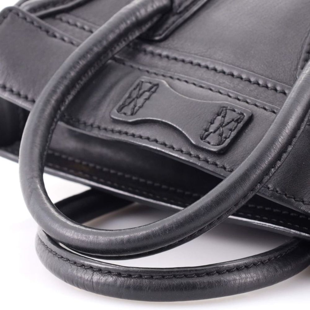 Celine Luggage Bag Smooth Leather Nano Black - Picture 6 of 8